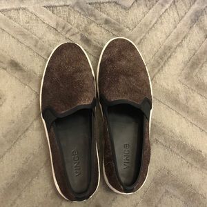 Vince brown Mohair slides